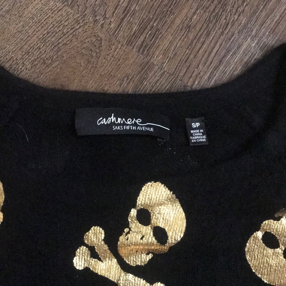 Black Gold Skull Cashmere Sweater 